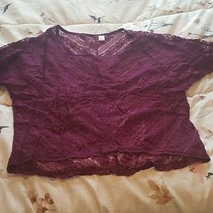 Lace top. Dark purple